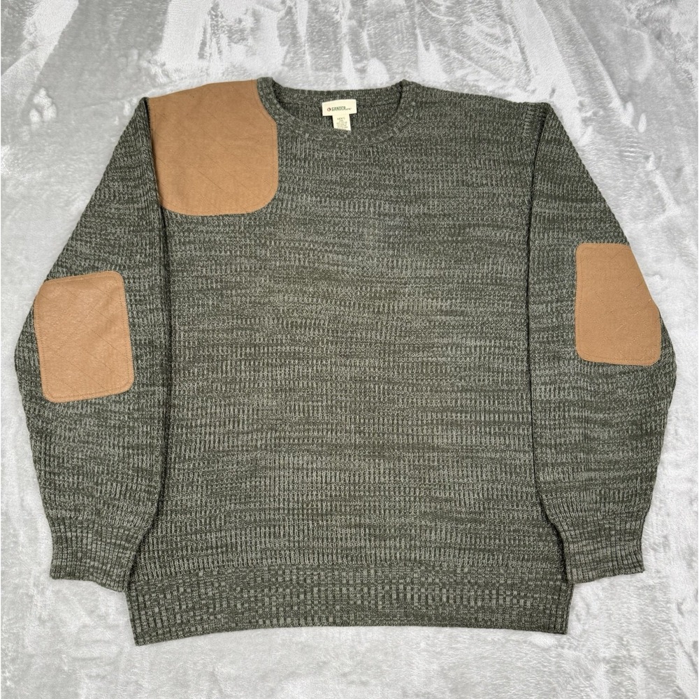 Vintage Gander Mountain Hunting Sweater Mens 2XL XXL Green Shooting Pad Range